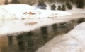 Invierno en el río Simoa Fritas noruegas Thaulow